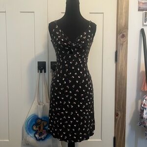 Floral Billabong Cut Out Black Knit Dress Surf wear Sz S